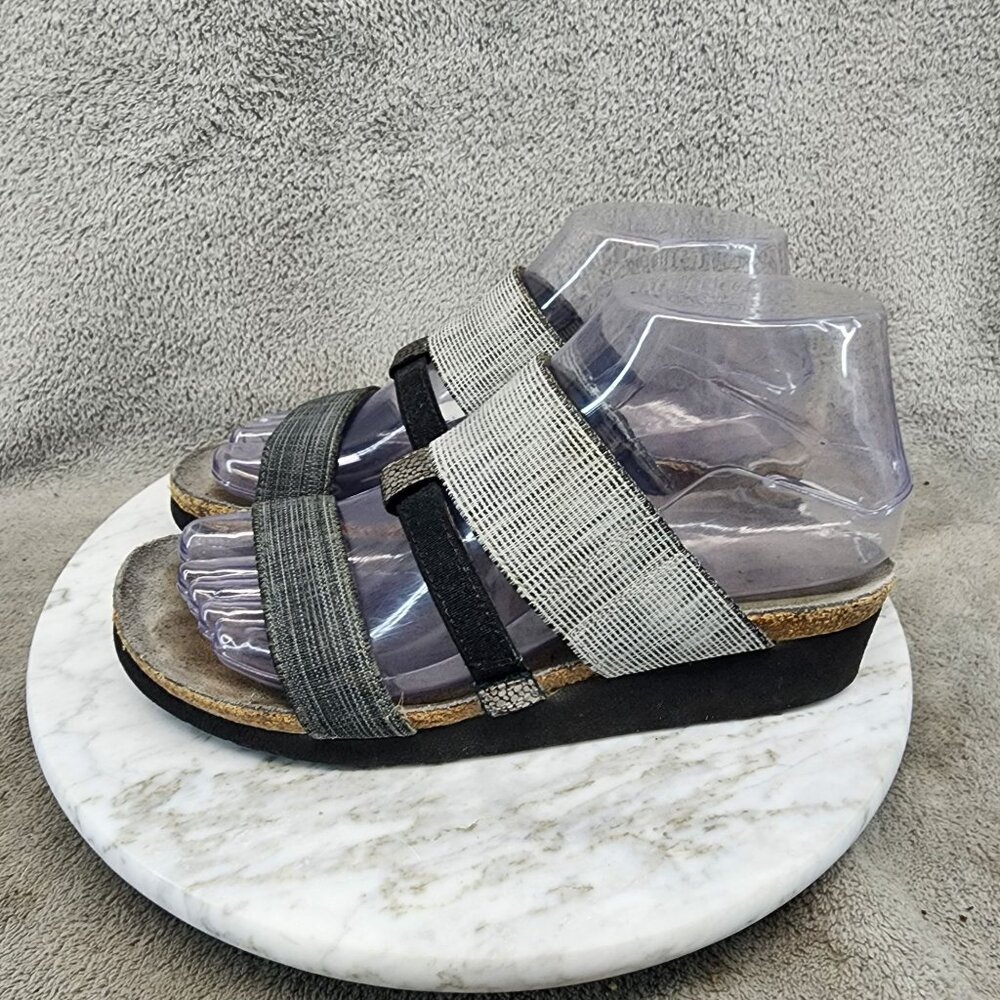 Naot Shoes Womens Size 7 Brenda Gray Slip-On Platform Heel Sandals *GUC*